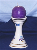 Kép Egyágú gyertyatartó írisz dekorral, gyertyával
