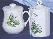 Kép 'Gourmet' teázó szett, gyöngyvirág dekorral