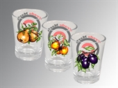 Kép Stampedlis pohár 50 ml gyümölcs dekorral, logó 2 színnel 90 db