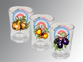 Kép Stampedlis pohár 50 ml gyümölcs dekorral, logó 3 színnel 90 db