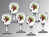 Kép Borospohár készlet szőlő dekorral