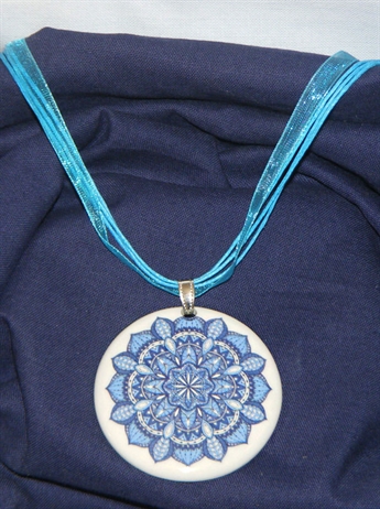 Kép Medál 'Mandala' kék 